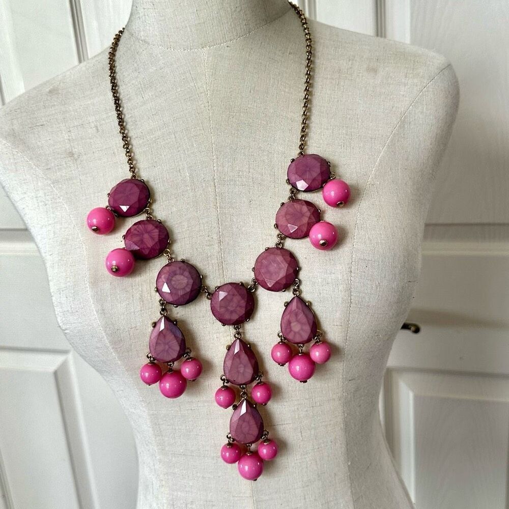 Pink and purple statement necklace